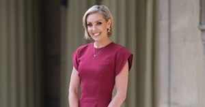 Amy Dowden in red dress