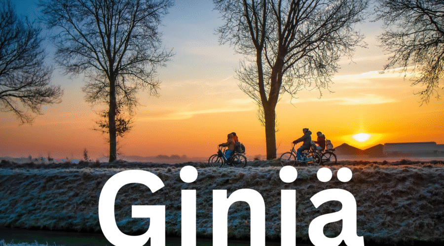 3 people cycling beside the river bank with meditation Giniä