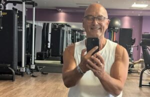 Gregg Wallace taking selfie in gym