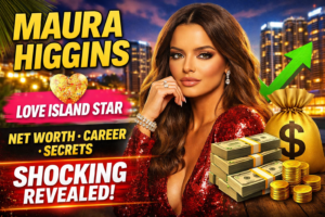 Maura Higgins Love Island star with net worth and career highlights graphic