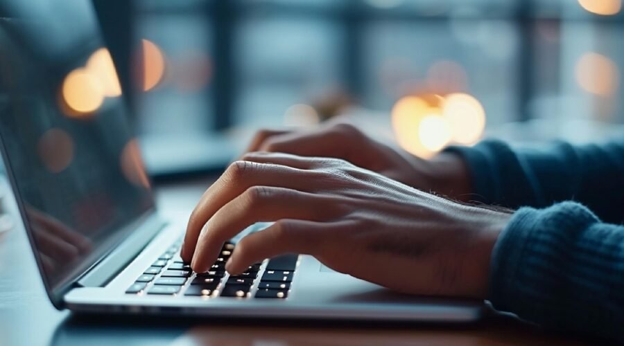 Person coding code in laptop using soutaipasu
