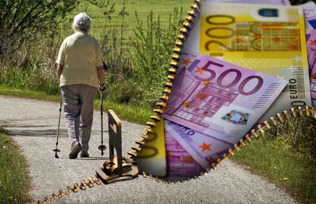 State Pension an old man is walking through for his pension