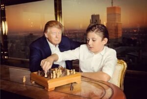 Barron Trump with Donald Trump