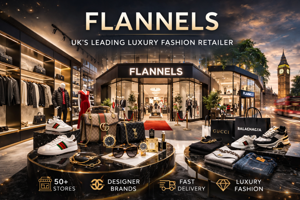 Who Owns Flannels? Inside the UK Luxury Retailer’s Expansion Strategy Flannels UK luxury fashion flagship store exterior with designer brands and premium retail display